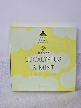 Musee Eucalyptus & Mint Shower Steamers 4Ct Relaxing Aromatherapy Essential Oils